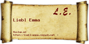 Liebl Emma névjegykártya